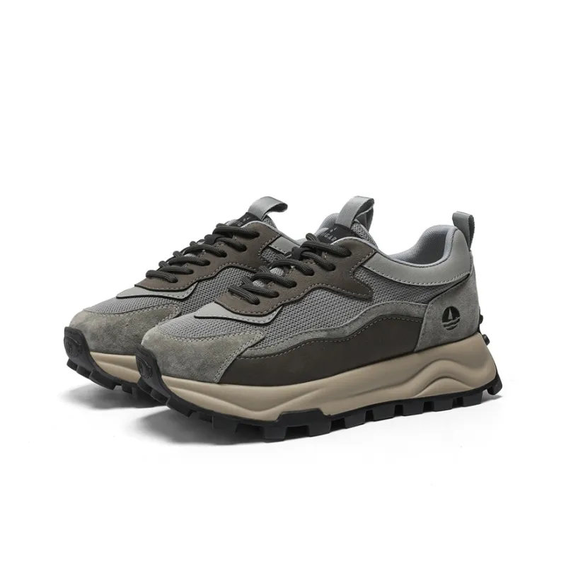 NAVIGARE Small Sailboats Height Increasing Low Top Casual Shoes Women's Gray-4