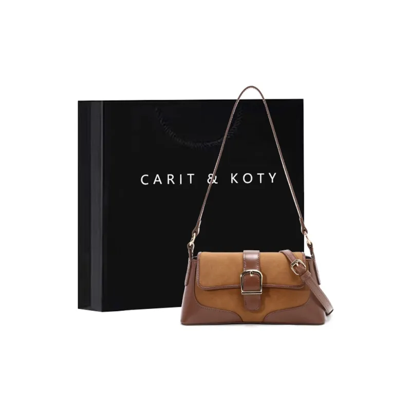 Carit&Koty Polyurethane Shoulder Bag Women's Apricot Brown-7