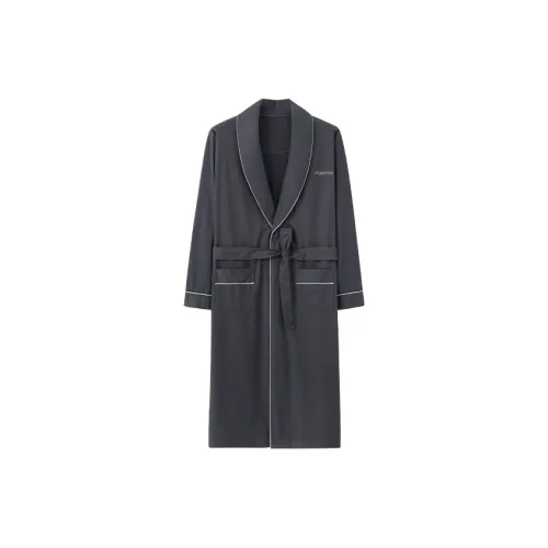 Huggy Kissy Bath Robes Men's Pencil Gray