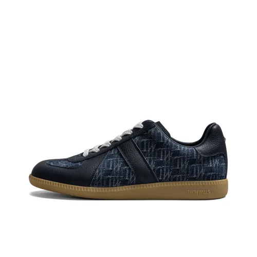 THOM WILLS Casual Versatile Sports Vintage German Army Trainers Low Top Skateboard Shoes Men's