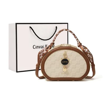 Simvay Clos Cow Leather Patchwork Synthetic Leather Shoulder Bags Handbags Women's Ecru/Black