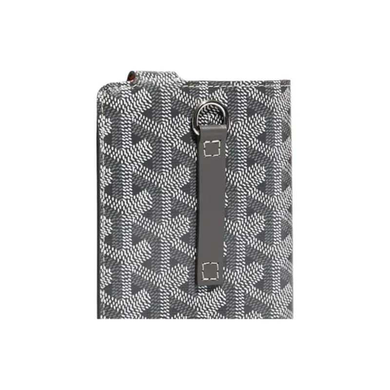 GOYARD Montmartre Canvas With Leather Cell Phone Pouch Large Size Unisex Gray-3