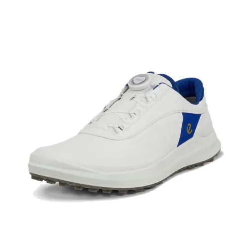 Ecco Core Anti-Slip Wear-Resistant Low-Top Golf Shoes Men's White/Blue