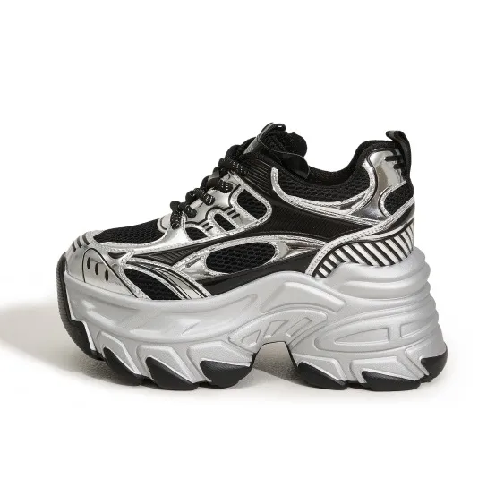 Milan Love Song Wear Resistant Height Increasing Low Top Chunky Sneakers Women's-0