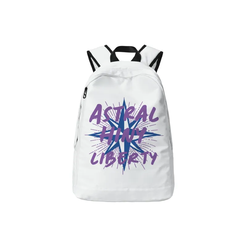 HINY Polyester Backpack Unisex White-28