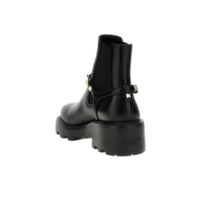 Valentino Garavani Rockstud Round Toe Boots Women's-3
