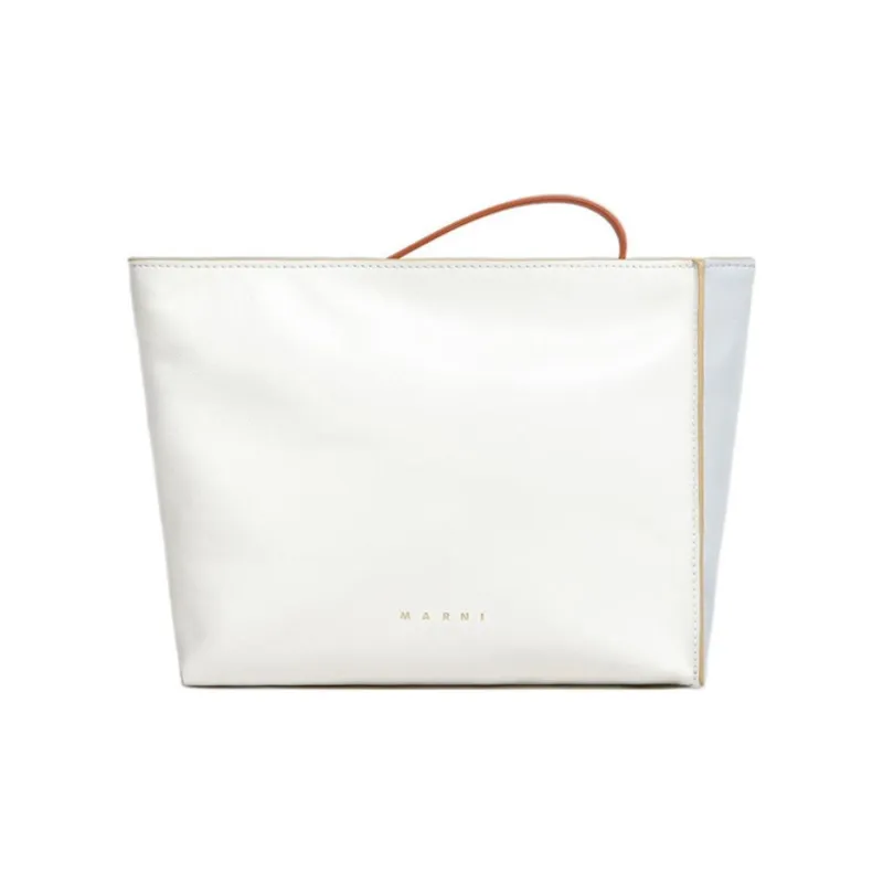 MARNI Calfskin Clutch Women's Light Blue/White-0