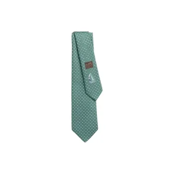 HERMES Silk, Mulberry Silk Ties Men's Green