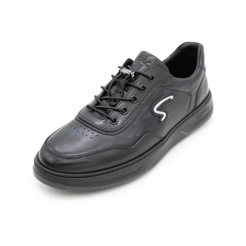 Satchi Slip Resistant Low Top Skateboard Shoes Men's Black-1
