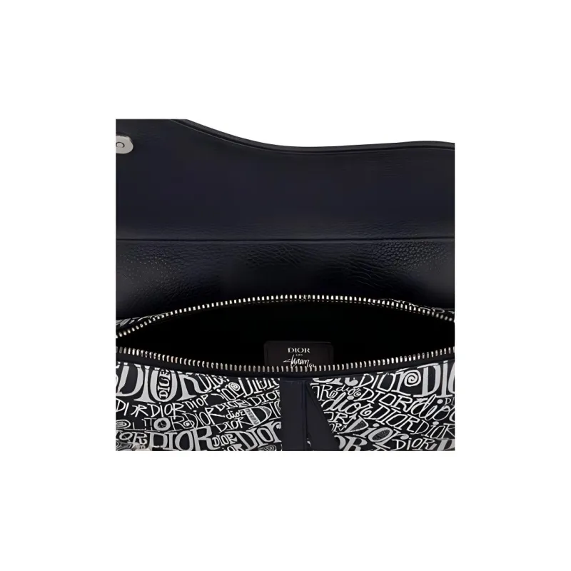 DIOR Saddle Calfskin Saddle Bag Shoulder Bag Crossbody Bag Men's Navy-4