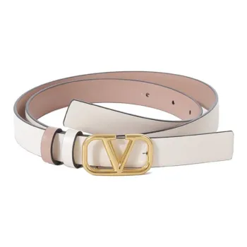Valentino Cow Leather Belts Women's Cinnamon Pink Width 2CM