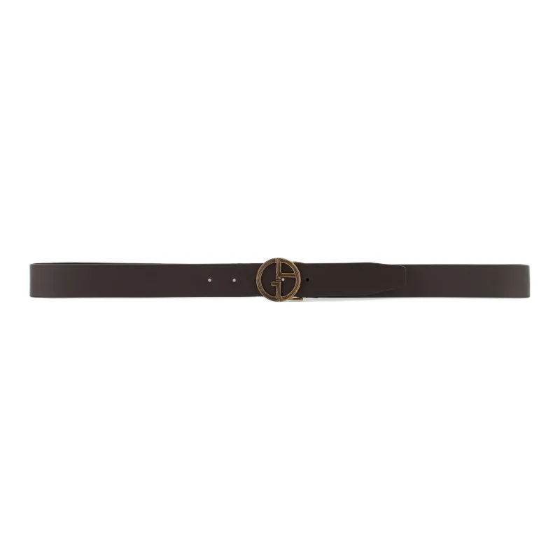 EMPORIO ARMANI Leather Belt With Ga Logo-1