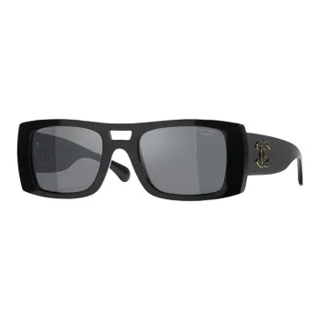 CHANEL Acetate Aviator Sunglasses Unisex Black