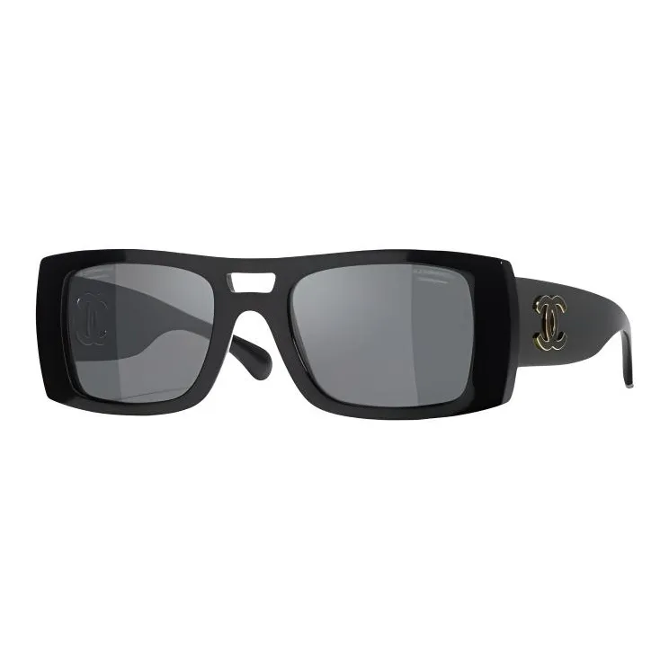 CHANEL Acetate Aviator Sunglasses Unisex Black-0