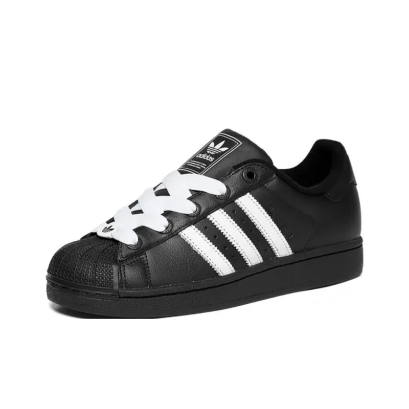 Adidas Originals SUPERSTAR Abrasion Resistant Low Top Kids Lifestyle Shoes Black White Kids'-2