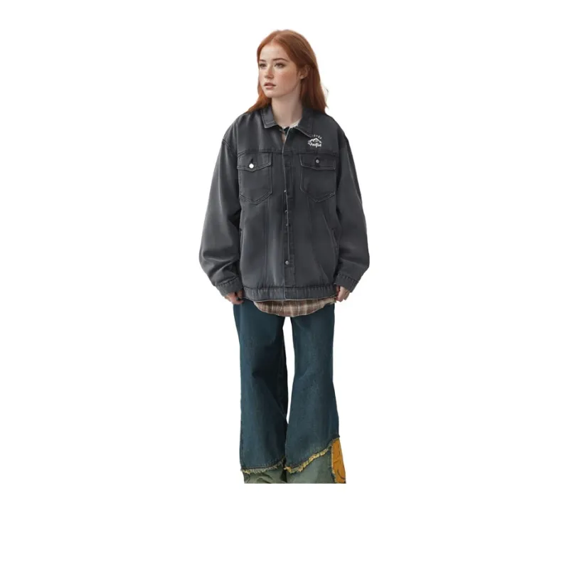 FASTFISH Denim Jacket Unisex Dark Gray-2