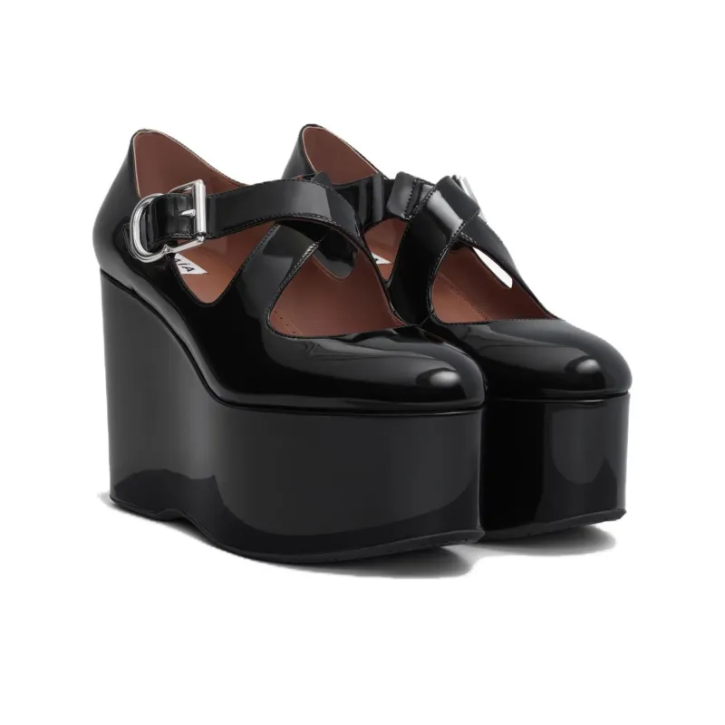 Alaia Wedge Heel High Heels 11cm Women's Black-2