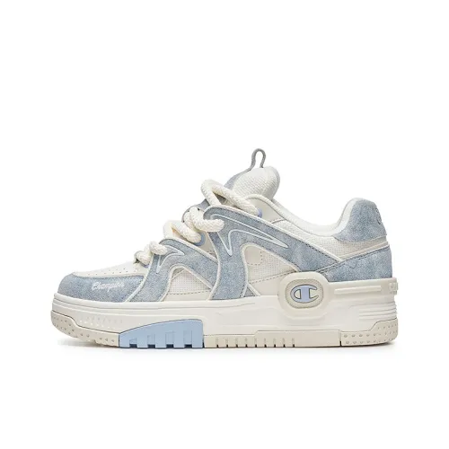 Champion Cloud Touch Shoes Balance Low Top Skateboard Shoes Women's Milk White/Peak Blue