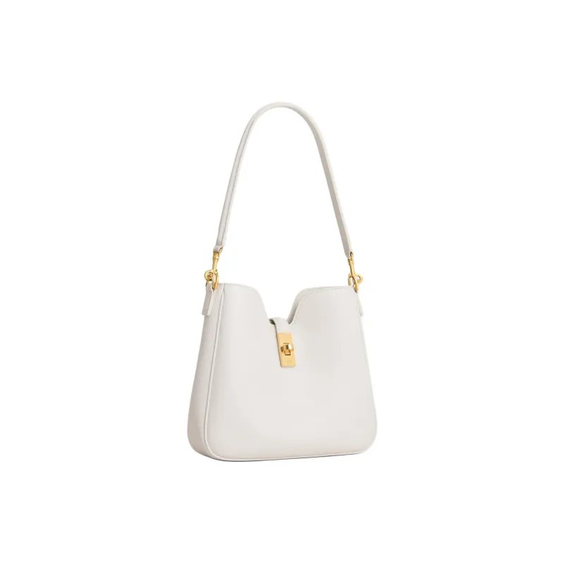 CELINE Calfskin Shoulder Bag Small Size Women's White-2