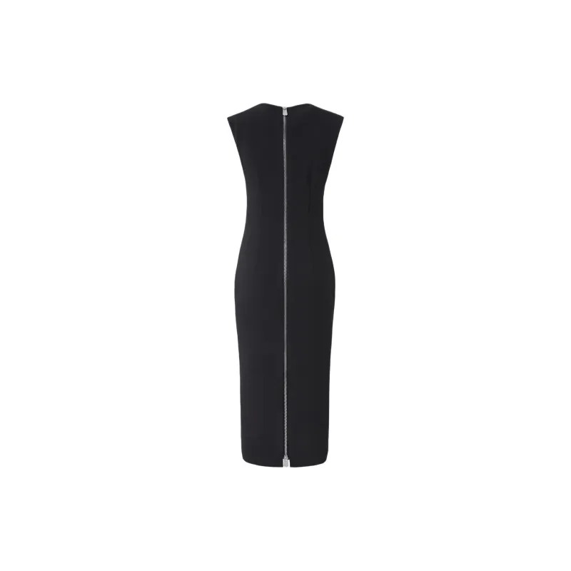 PINKO Zipped Crepe Midi Dress-1