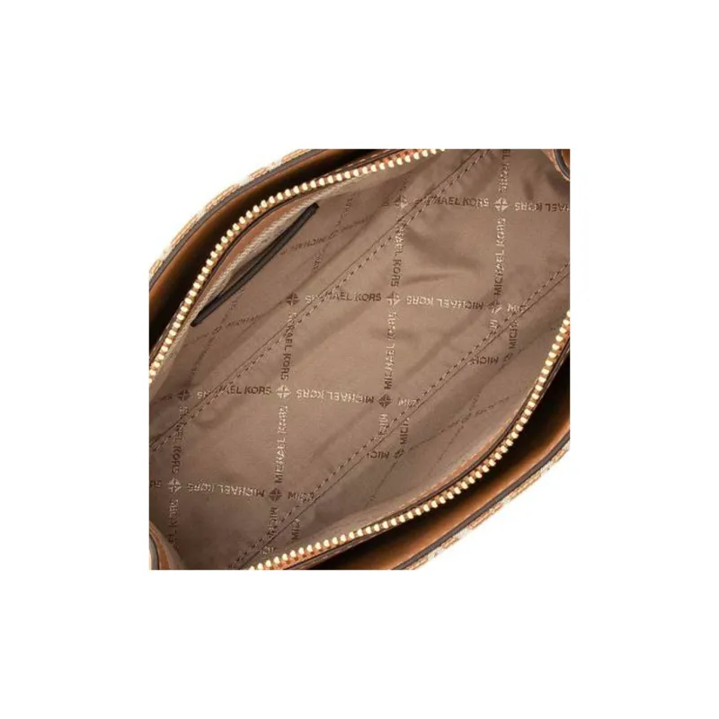 MICHAEL KORS Jacquard Fabric Tote Bag Shopping Bag Shoulder Bag Crossbody Bag Handbag Small Size Women's Brown-4
