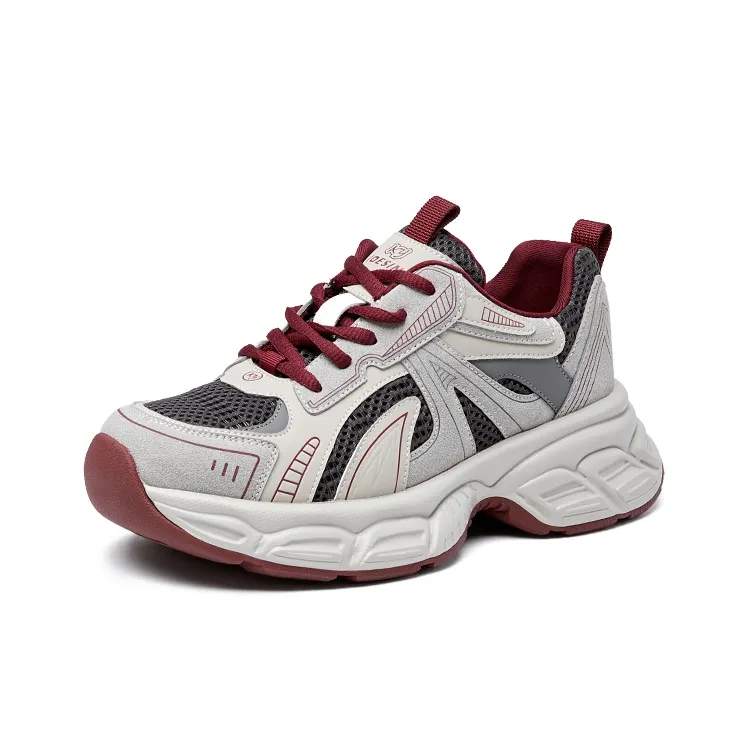 Xiangxiangli Breathable Height Increasing Low Top Chunky Sneakers Women's-0