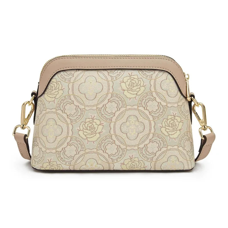 Old Man's Head Fabric Synthetic Leather Crossbody Bag Shoulder Bag Women's Apricot-4