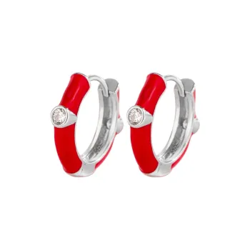 U state 925 Sterling Silver Hoop Earrings Women's