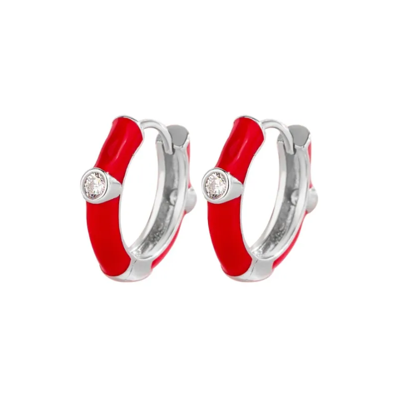 U state 925 Sterling Silver Hoop Earrings Women's-0