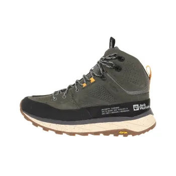 Jack Wolfskin Terraquest Slip Resistant Waterproof Grip Mid Top Hiking Shoes Men's Gray Green