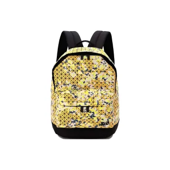 ISSEY MIYAKE Daypack Polyurethane Patchwork With Cow Leather Backpack Regular Unisex Bright Yellow