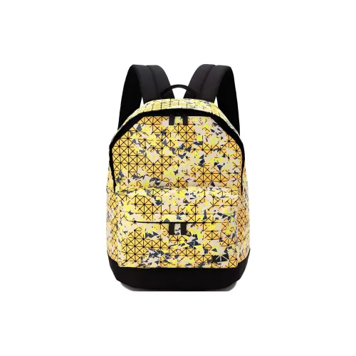 ISSEY MIYAKE Daypack Polyurethane Patchwork With Cow Leather Backpack Regular Unisex Bright Yellow
