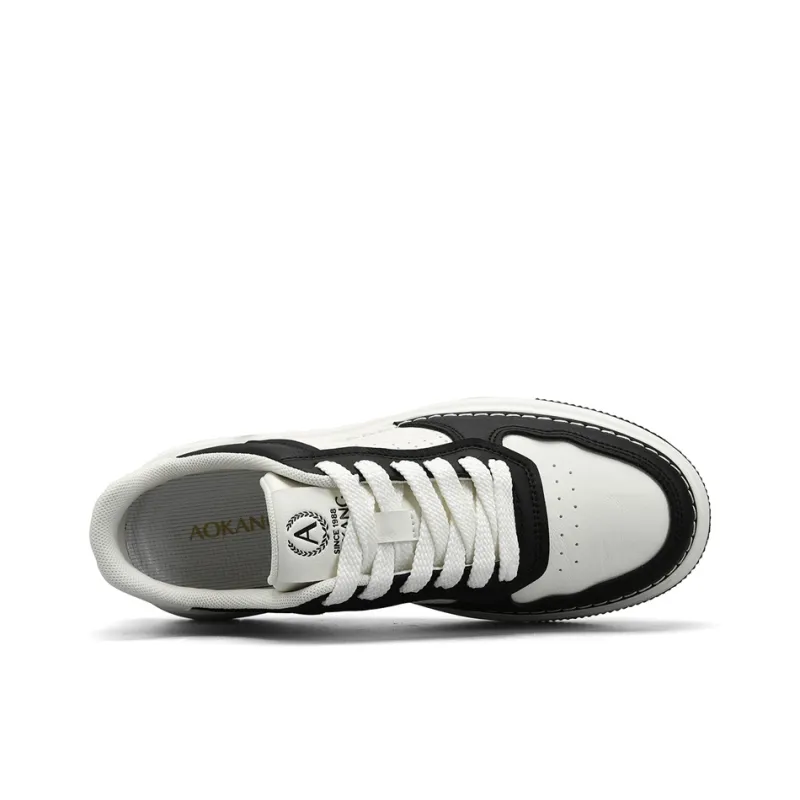 AOKANG Air Force One Series Skateboard Shoes Unisex Low Top White Black-3