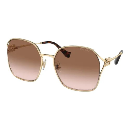 MIU MIU Alloy Irregular Shape Sunglasses Women's Gold