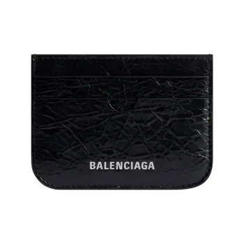 Balenciaga Superbusy Lambskin Card Holder Men's Black