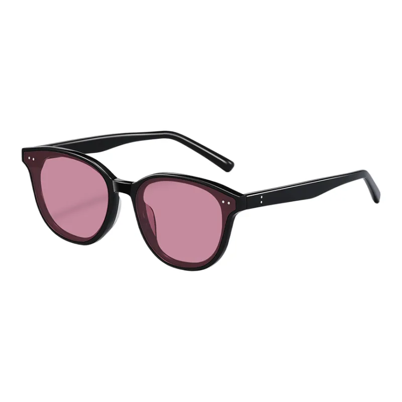 Thunder Pailong Plate Frame Square Sunglasses Women's Black Pink Tea Brown Blue-2