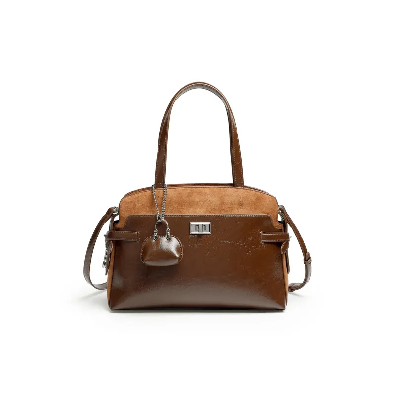 Mulinsen Polyurethane PU Leather Shoulder Bag Crossbody Bag Handbags Women's Brown-0