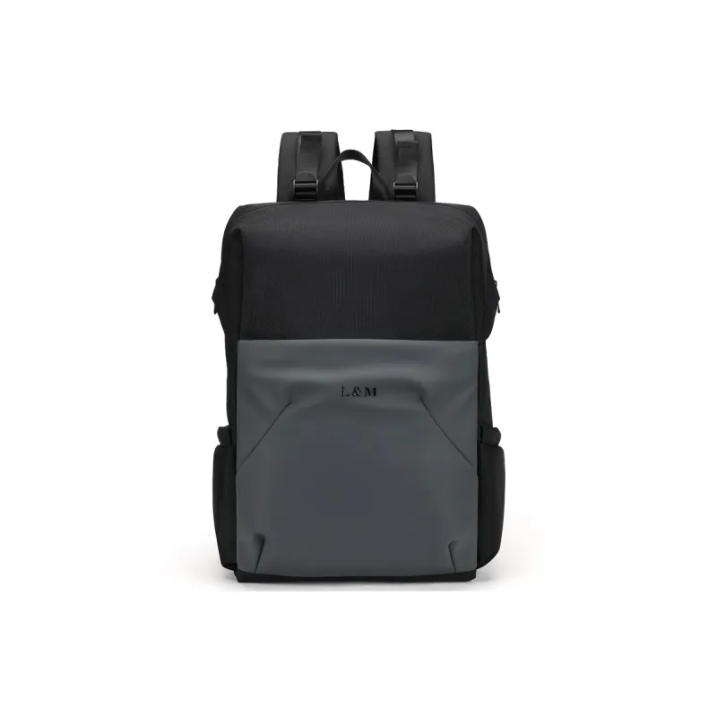 L&M Oxford Backpack Regular Men's Black Gray Color-1