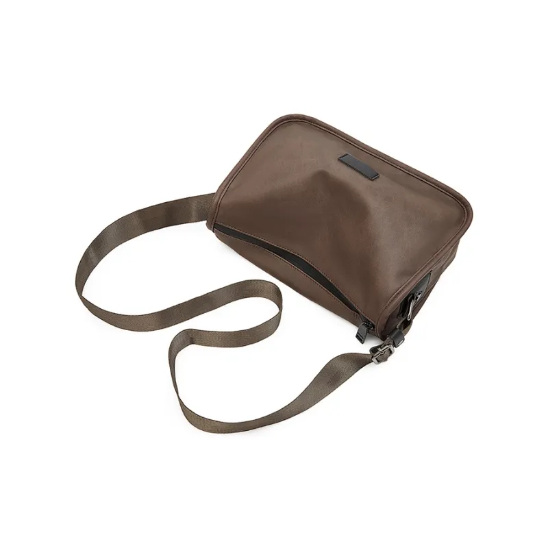 Old Man's Head Synthetic Leather Crossbody Bag Regular Men's Khaki-4