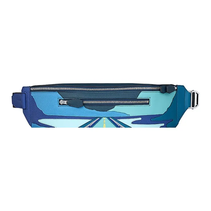 HERMES Cityslide Togo With Swift Calfskin And Clemence Bullock Leather Fanny Pack Men's Multicolor-2