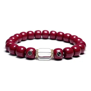 MOUNTAINS AND MANS Cinnabar Peaceful Auspicious Good Luck Beaded Bracelet Unisex
