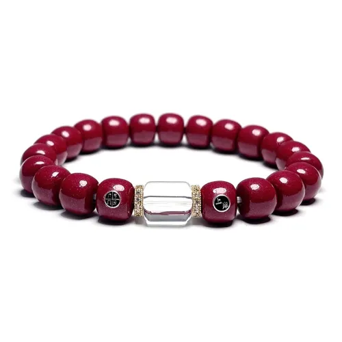 MOUNTAINS AND MANS Cinnabar Peaceful Auspicious Good Luck Beaded Bracelet Unisex