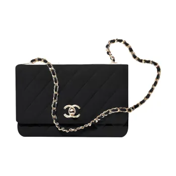 CHANEL Trendy CcWOC Sheepskin Wallet, Crossbody Bag, Shoulder Bag Women's Black