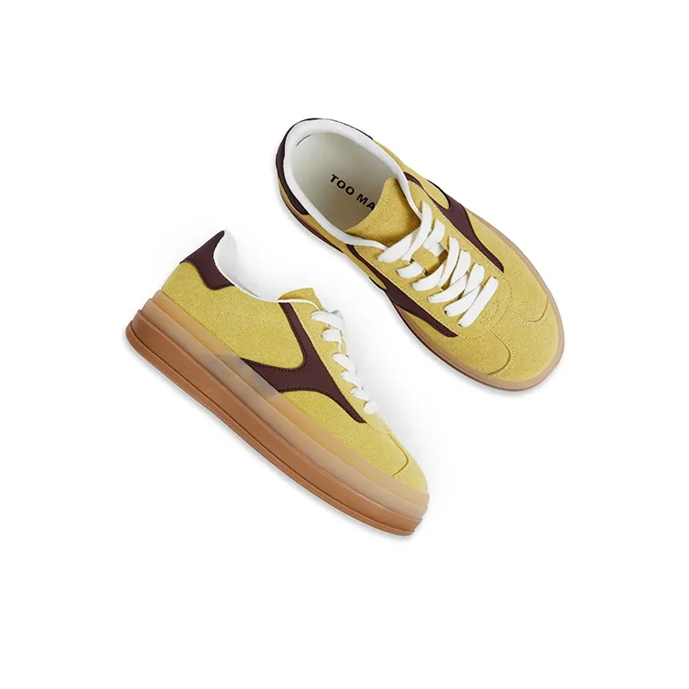 TOOMANYSHOES Creamy Custard Low-Top Skateboard Shoes Women's-2