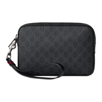 GUCCI GG Supreme Canvas Clutch Men's Black