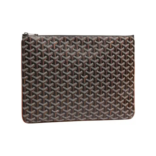 GOYARD SENAT Canvas With Leather Wallet Toiletry Bag Clutch Regular Unisex Brown