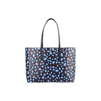 Kate Spade PVC With Leather Tote Bag, Shopping Bag, Shoulder Bag, Handbag Women's Dark Blue