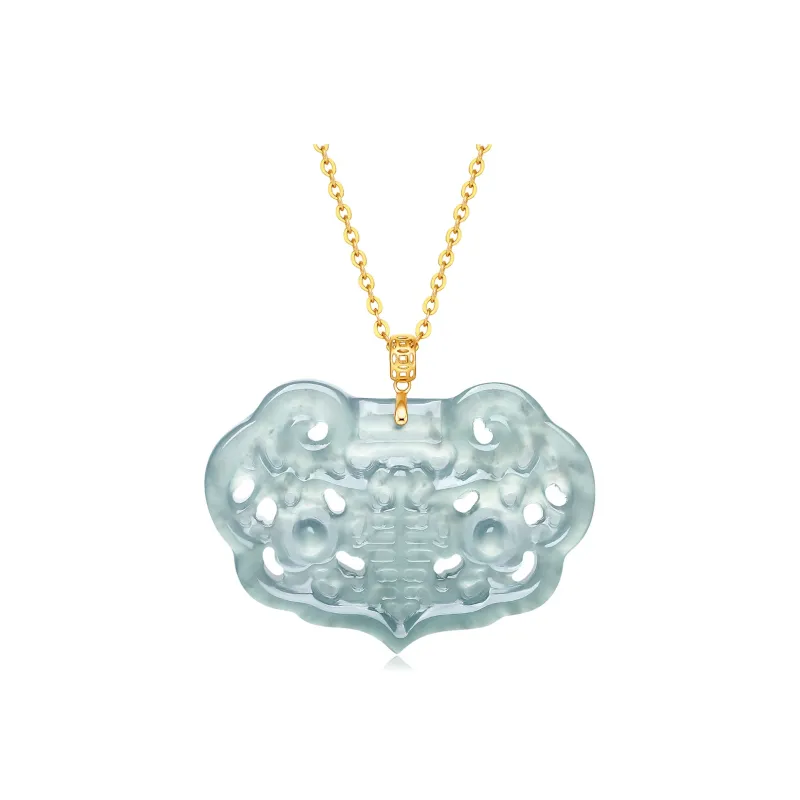Cuiya Golden Building Ice Glutinous Jadeite Necklaces Women's-0
