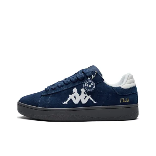 Kappa Back to Back Anti Slip Wear Resistant Low Top Skateboard Shoes Unisex Indigo Blue Classic White
