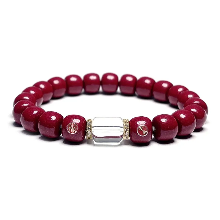 MOUNTAINS AND MANS Cinnabar Peaceful Auspicious Good Luck Beaded Bracelet Unisex-5